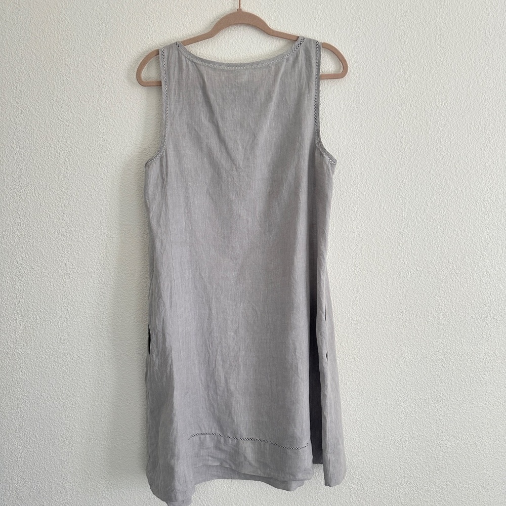 J. Jill 100% Linen grey dress Medium - Picture 7 of 14